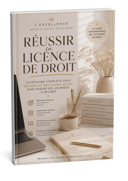 Couverture e-book Réussir sa Licence de Droit — L'Excellence